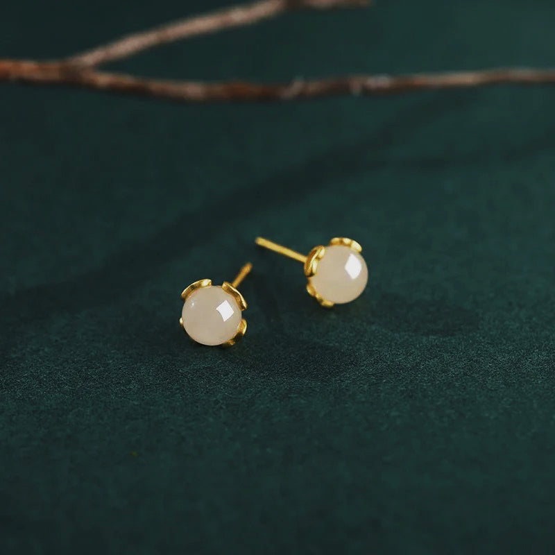 Locri Jade Stud Earrings
