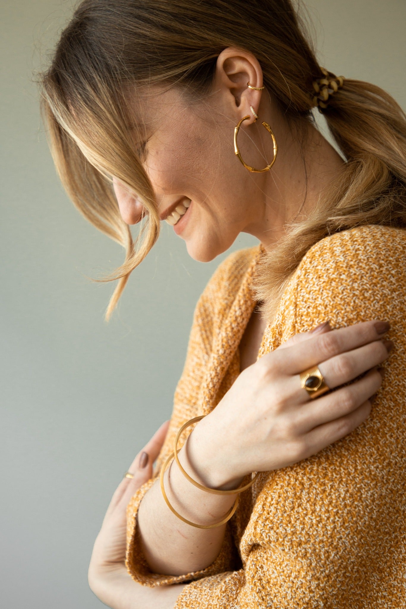 Olivia Gold Cuff Handmade Bracelet