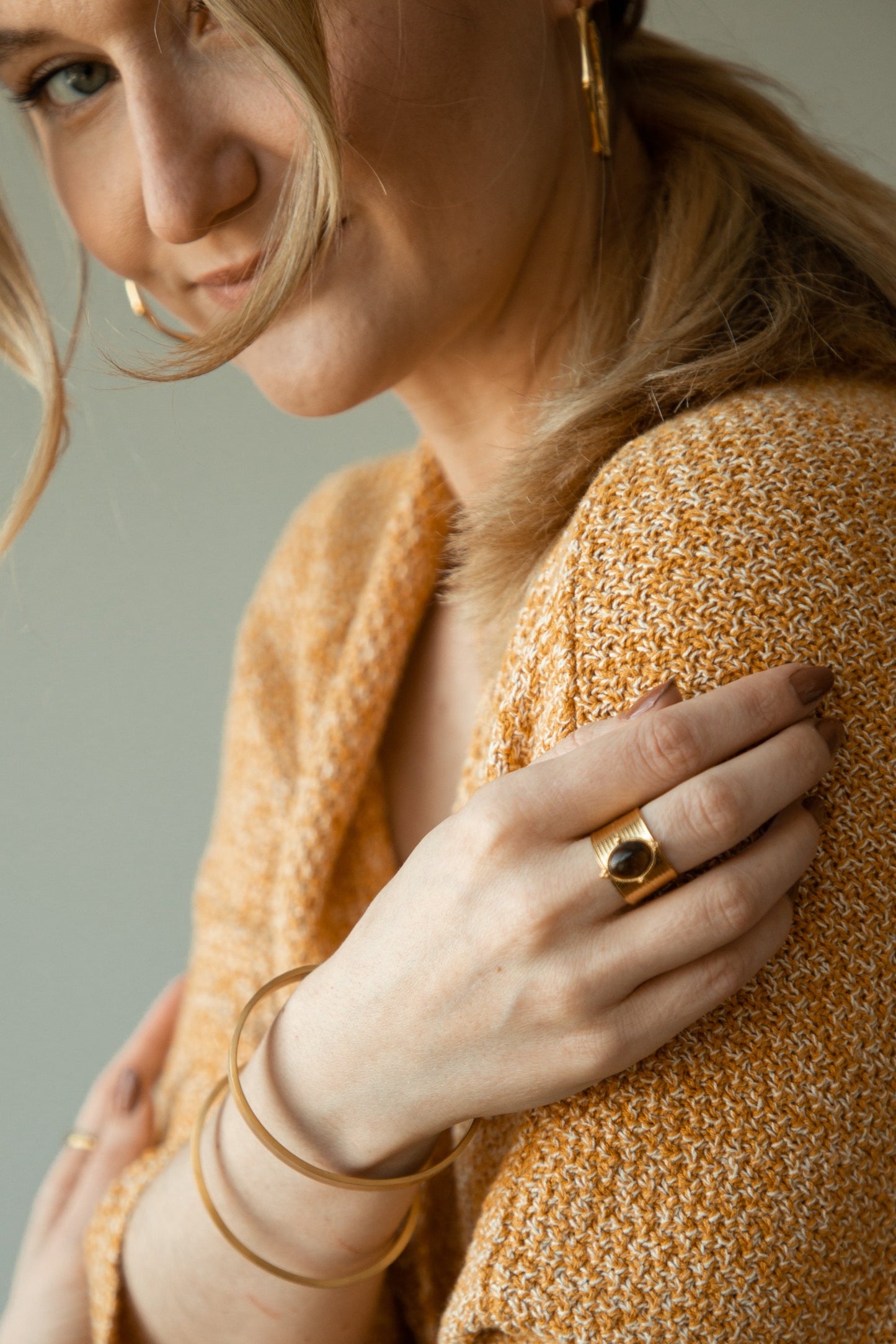Olivia Gold Cuff Handmade Bracelet