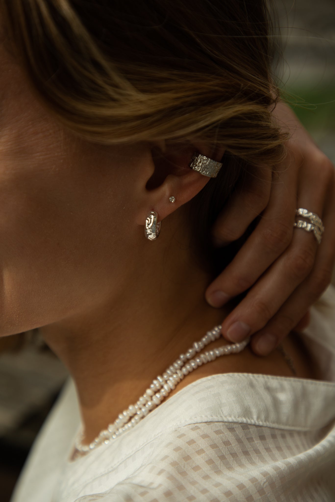 Recco Silver Handmade Huggies