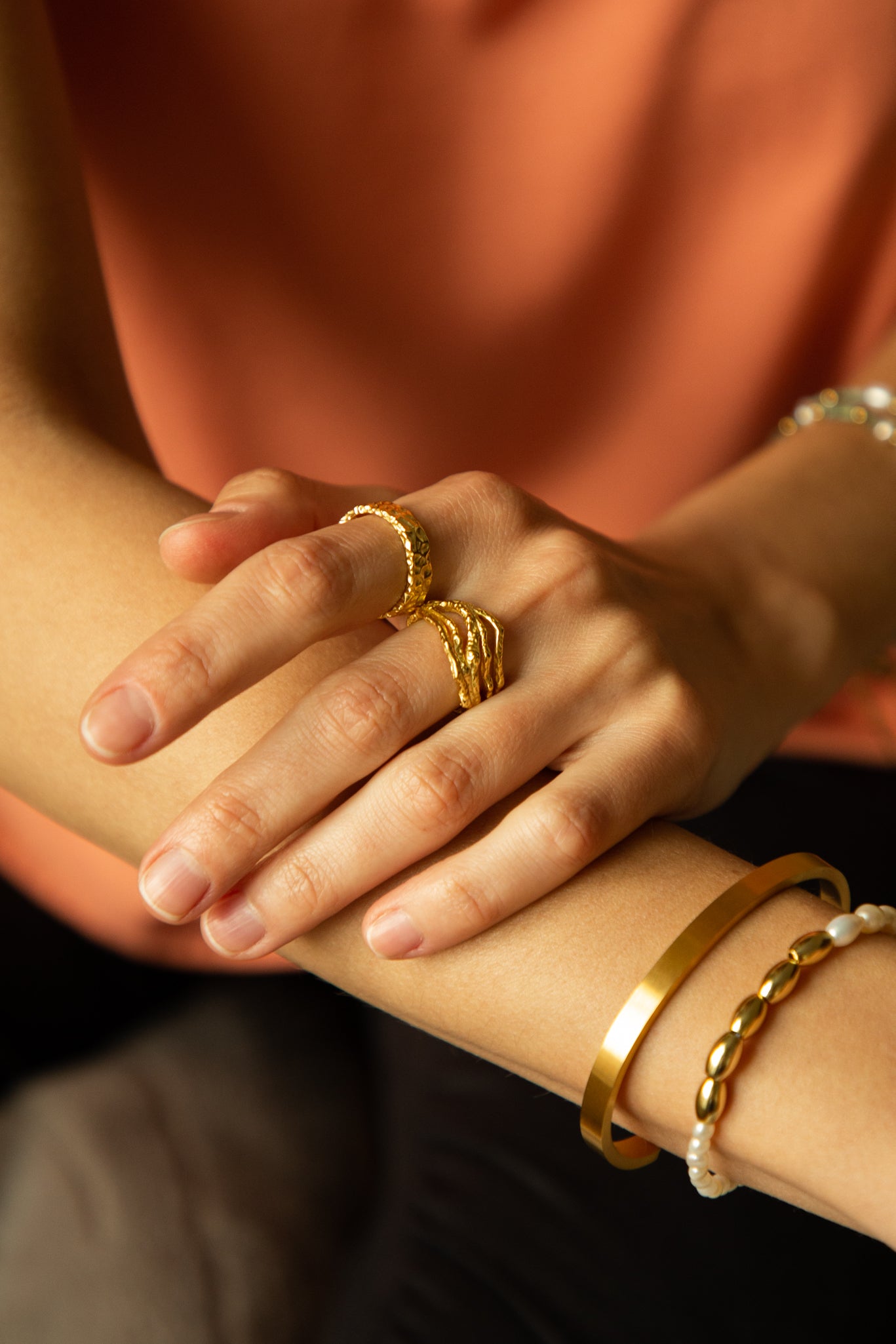 Olivia Gold Cuff Handmade Bracelet