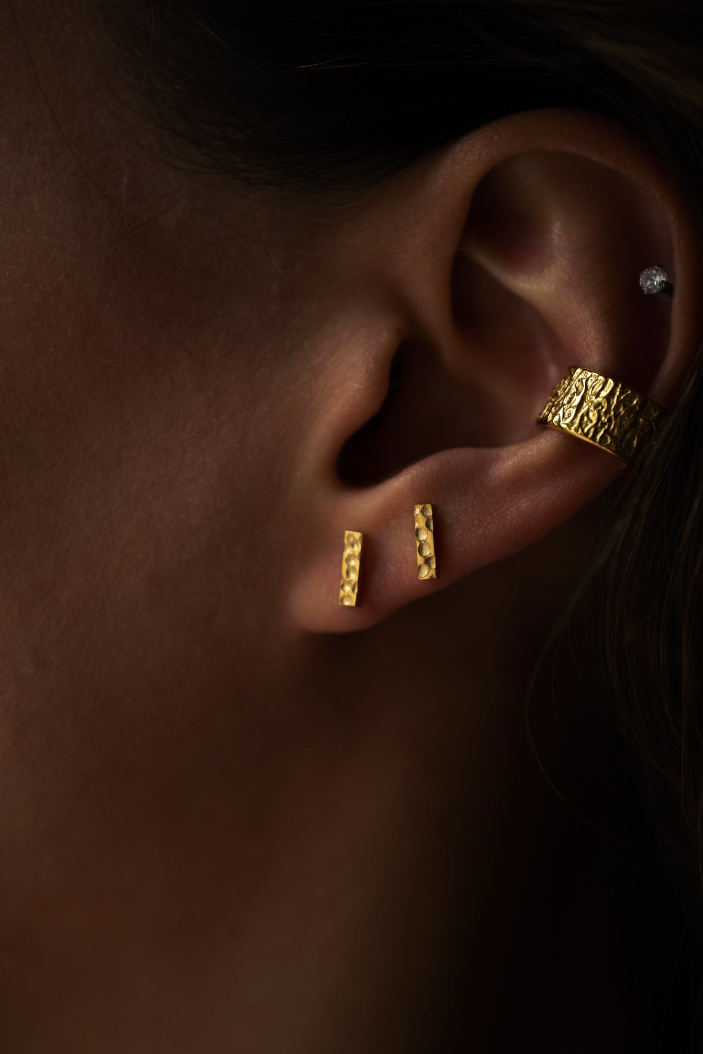 Vesima 14K Gold Handmade Studs