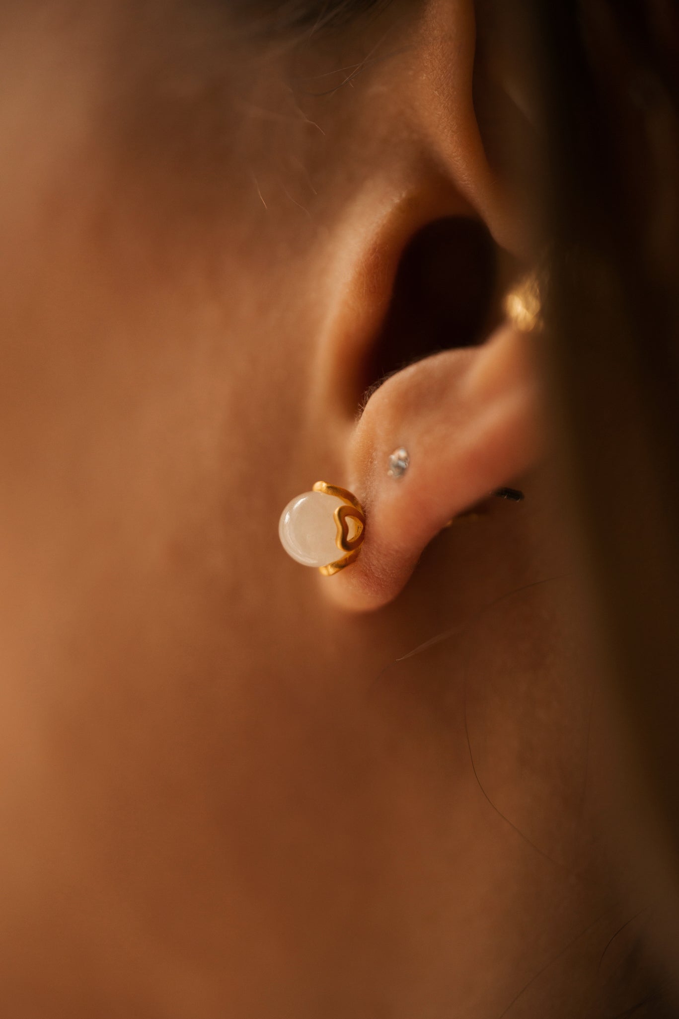 Locri Jade Stud Earrings