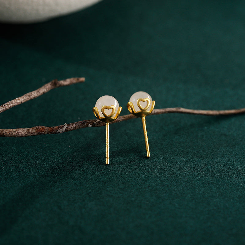 Locri Jade Stud Earrings