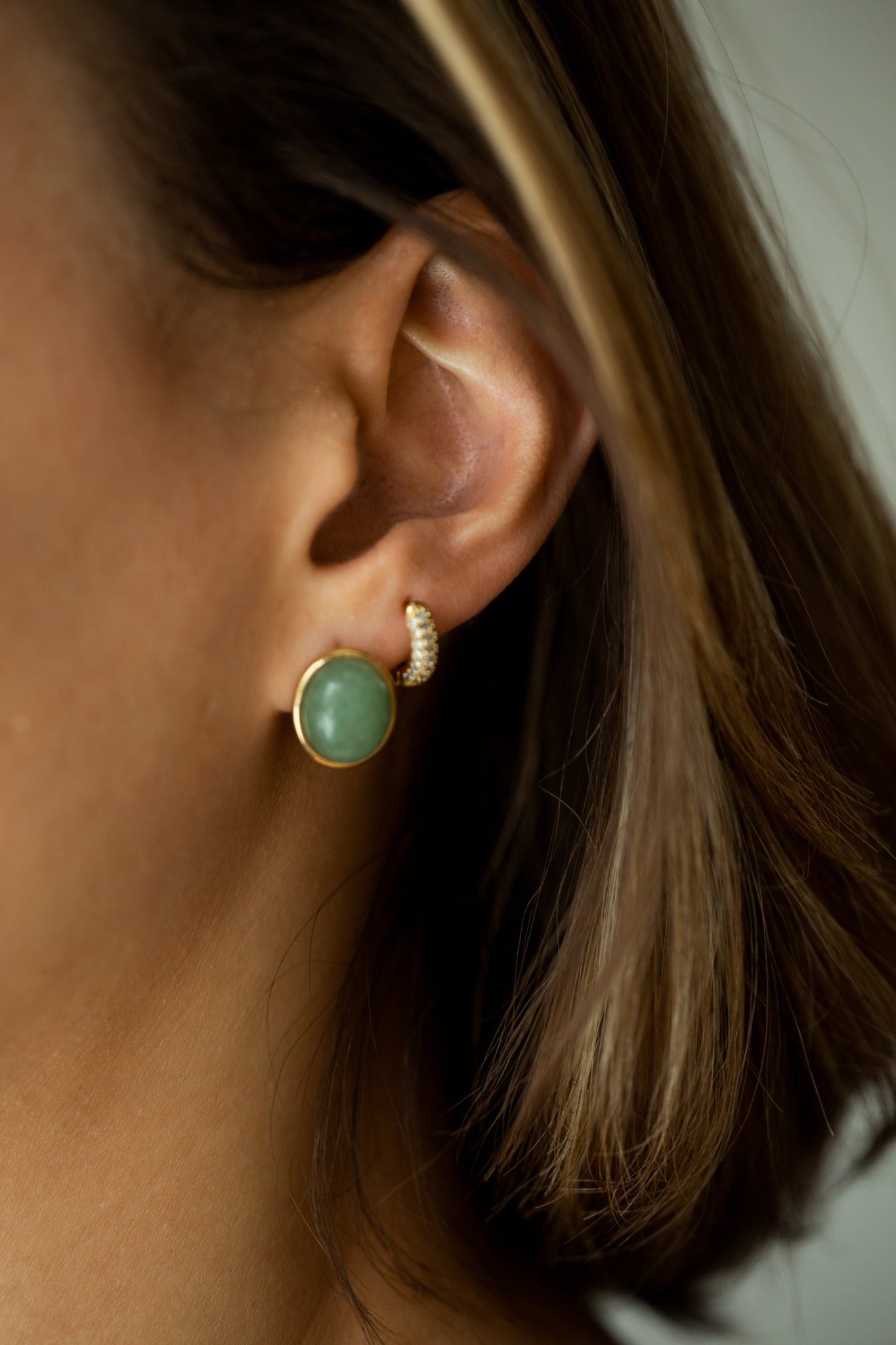 Ava Green Aventurine Earrings