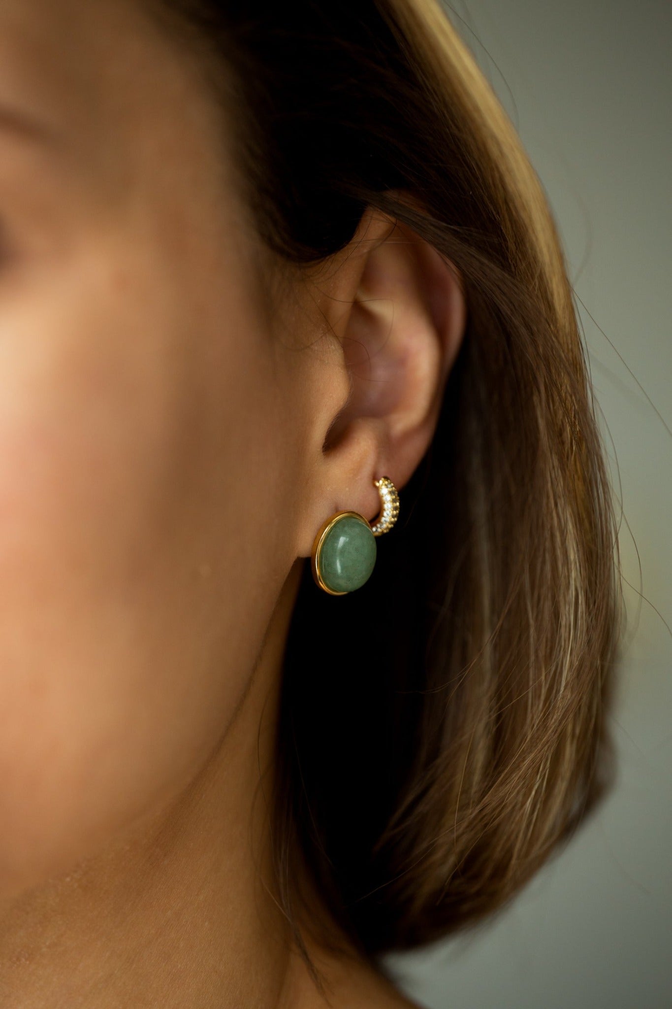 Ava Green Aventurine Earrings