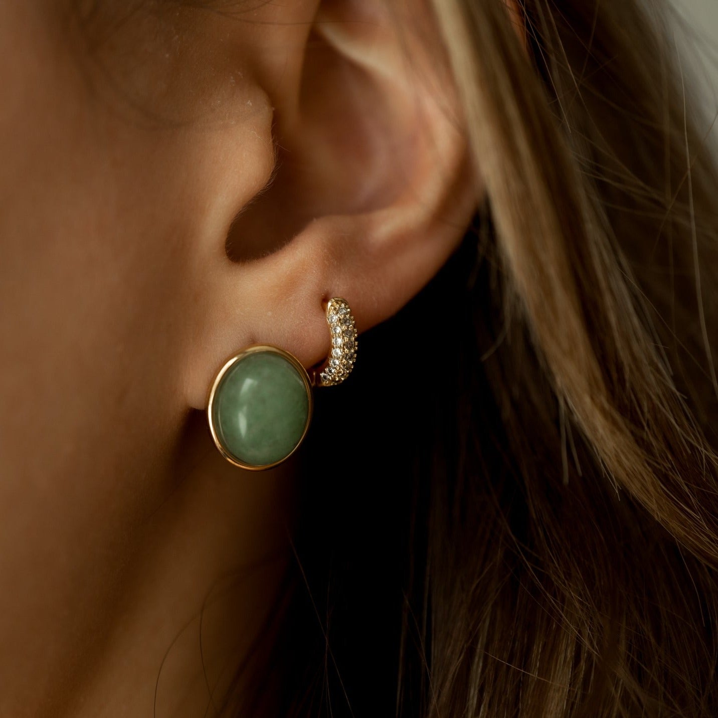 Ava Green Aventurine Earrings