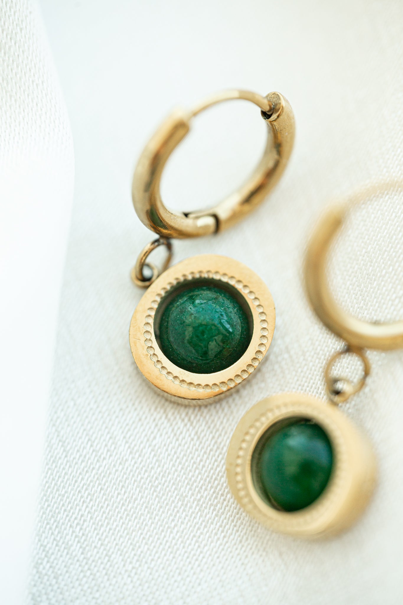 Edith 14K Malachite Earrings