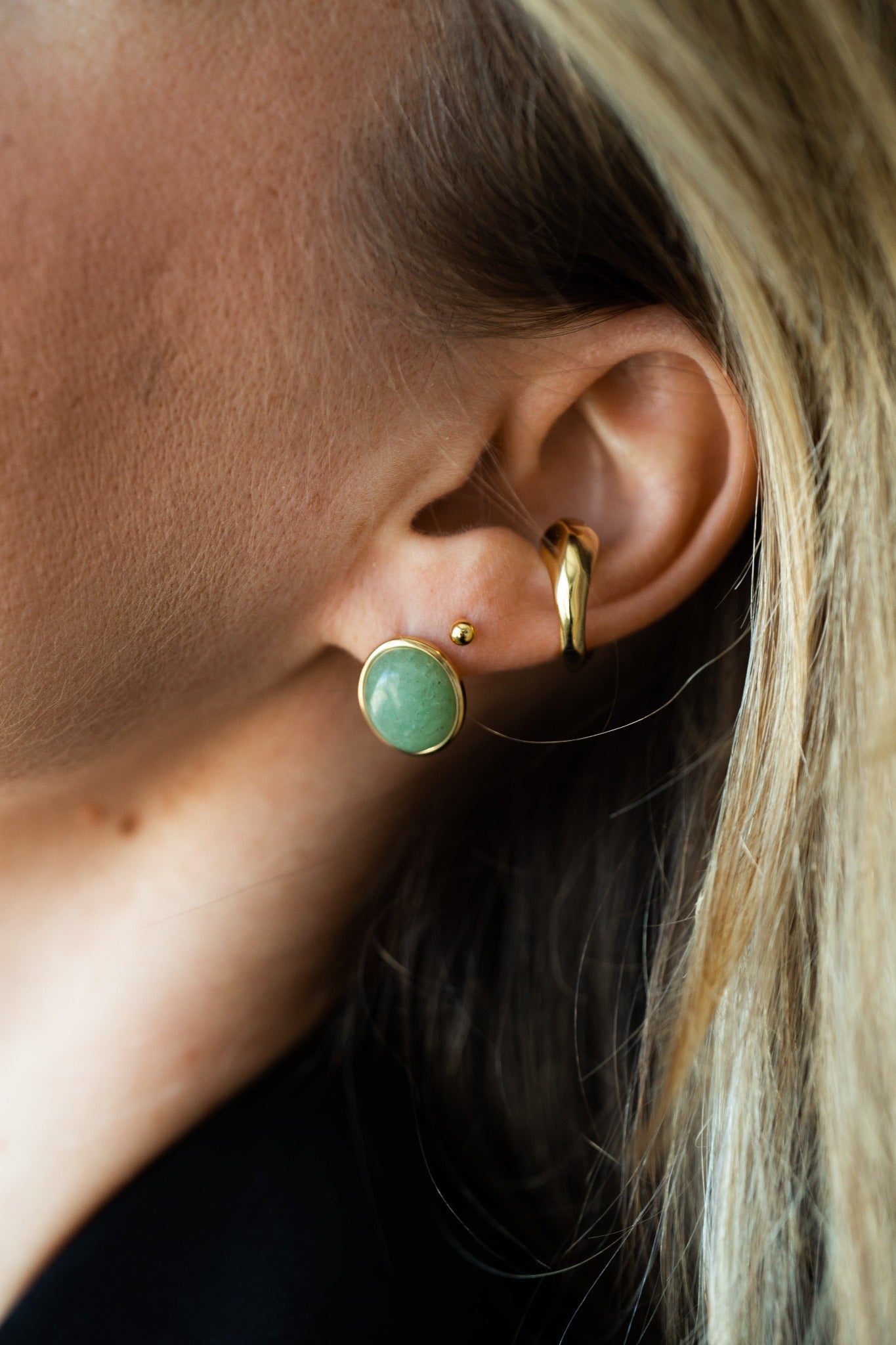 Ava Green Aventurine Earrings