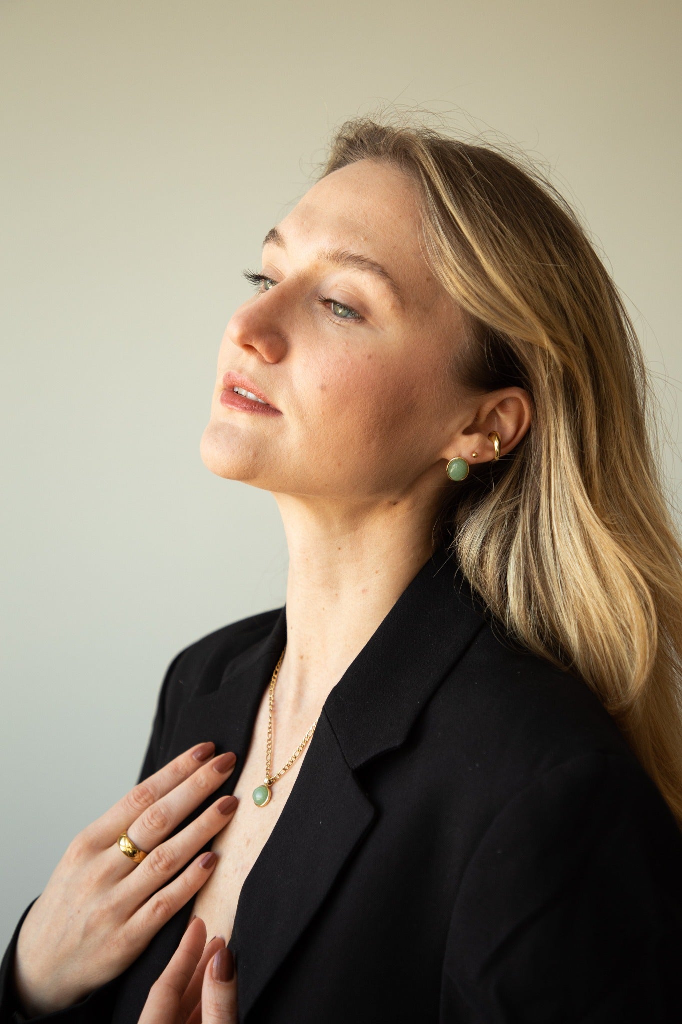 Ava Green Aventurine Earrings