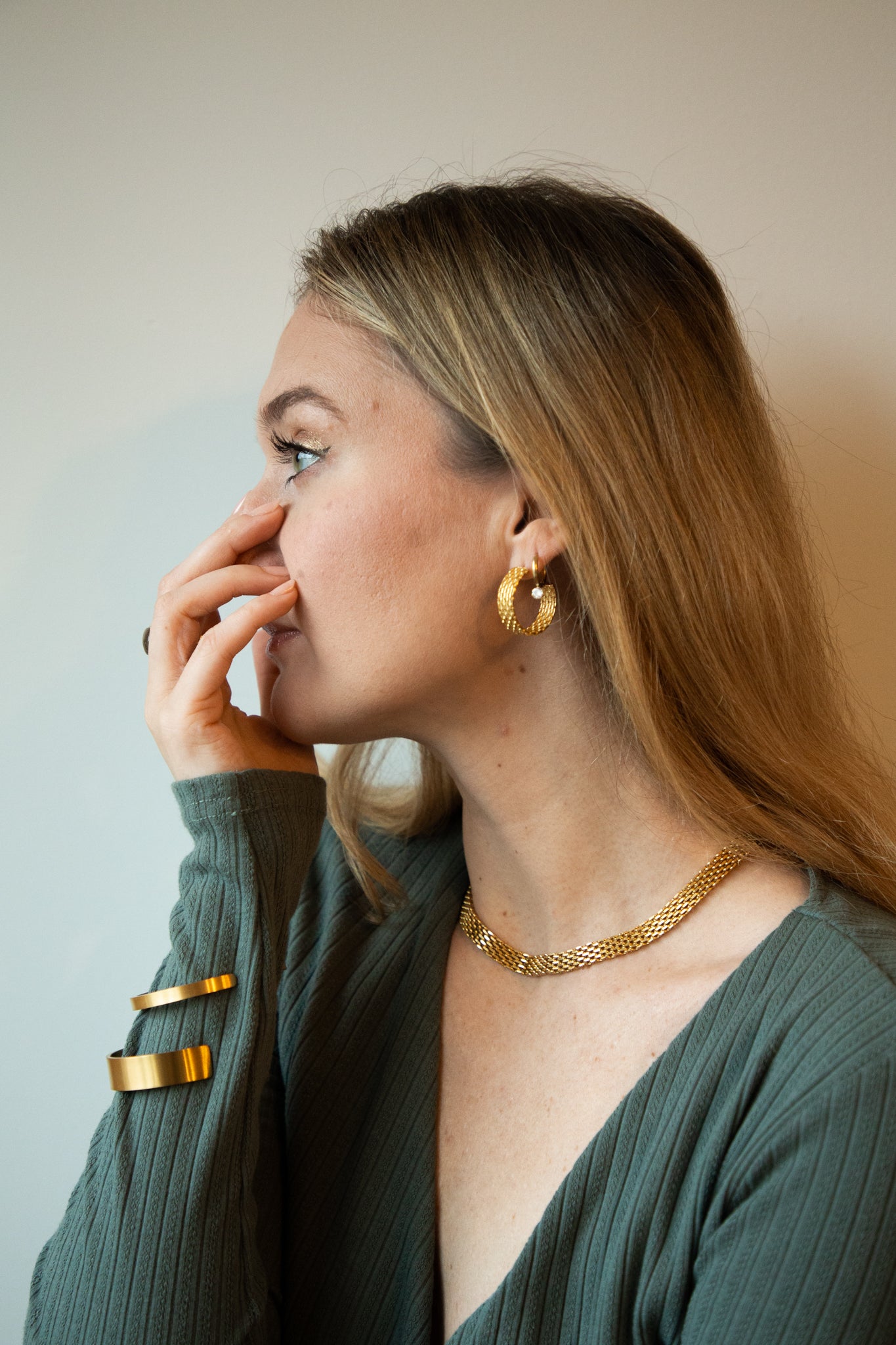 Olivia Gold Cuff Handmade Bracelet