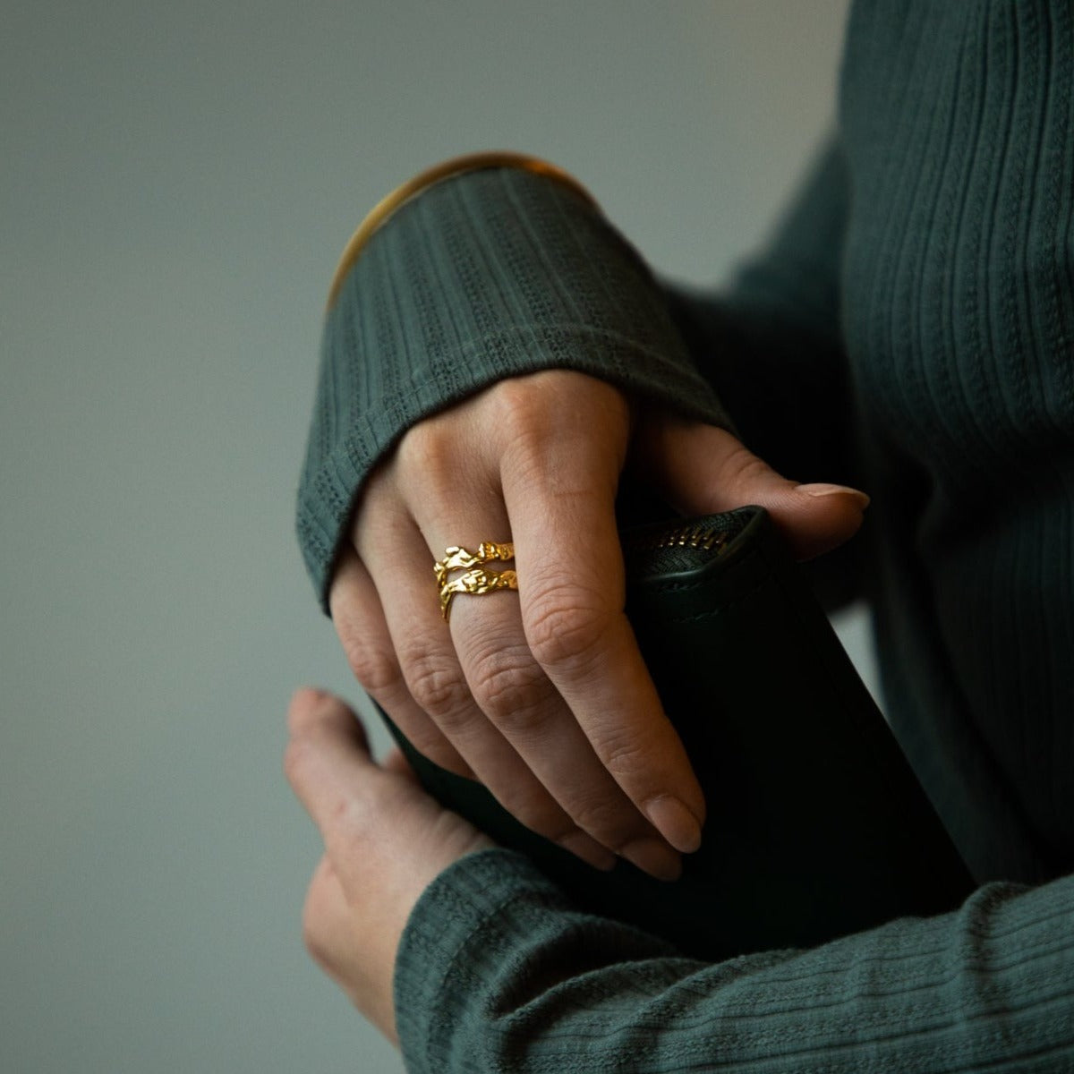 Gemini 18K Gold Handmade Ring