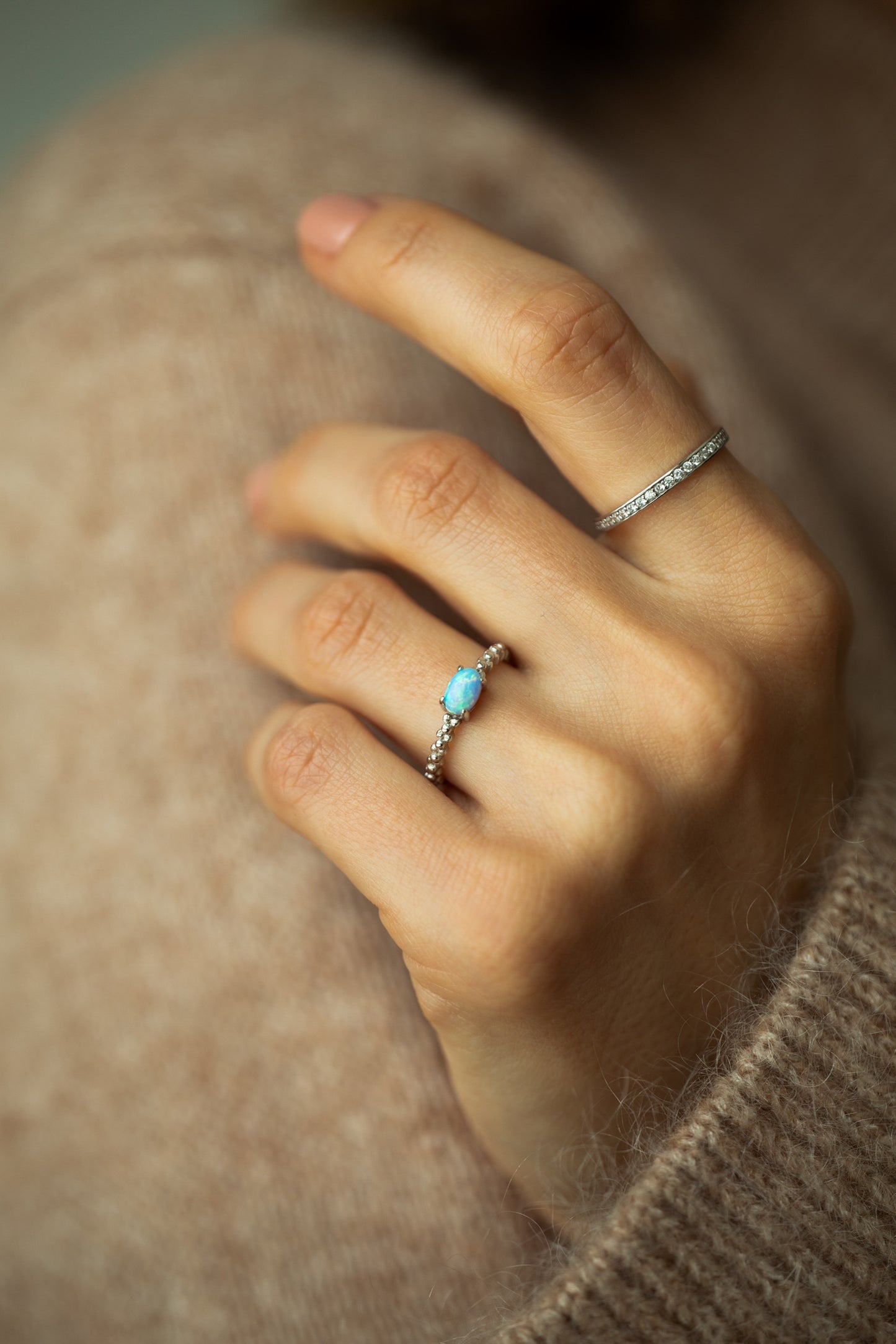 Renata Silver Opal Ring
