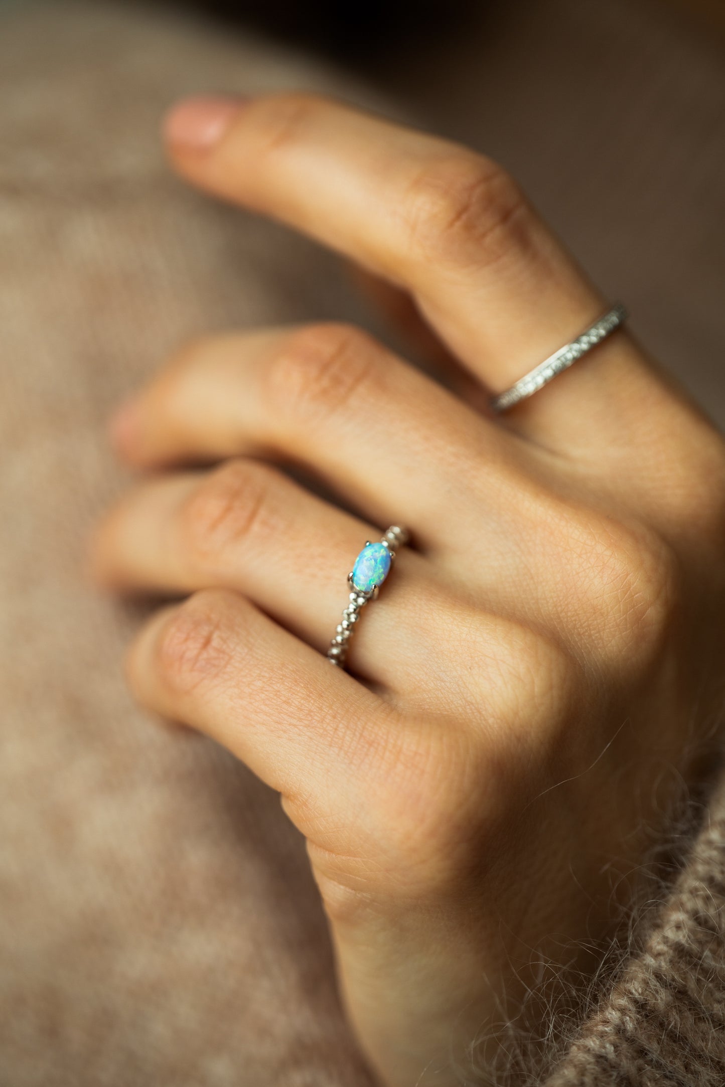 Renata Silver Opal Ring