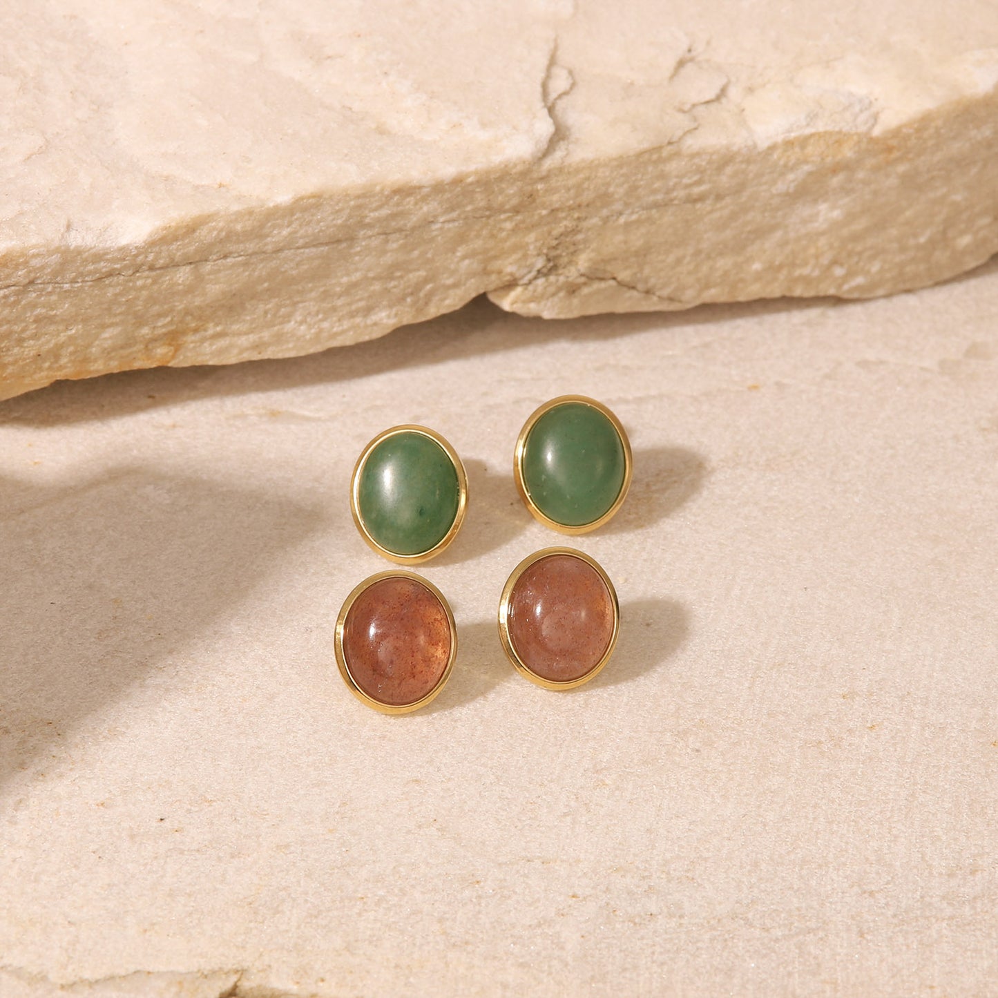 Ava Green Aventurine Earrings