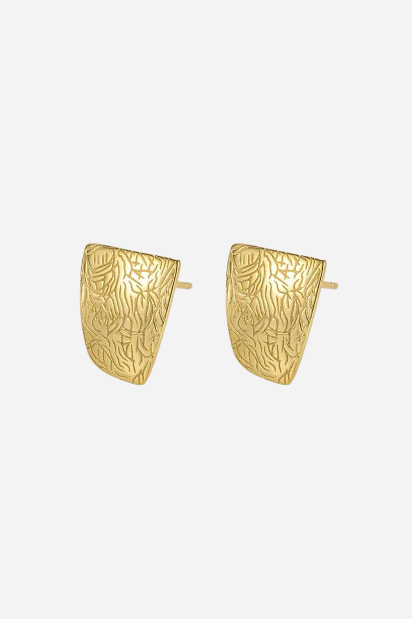 Brass Micron Goldplated Handmade Stud Earrings - DzineTrendz - 4134581