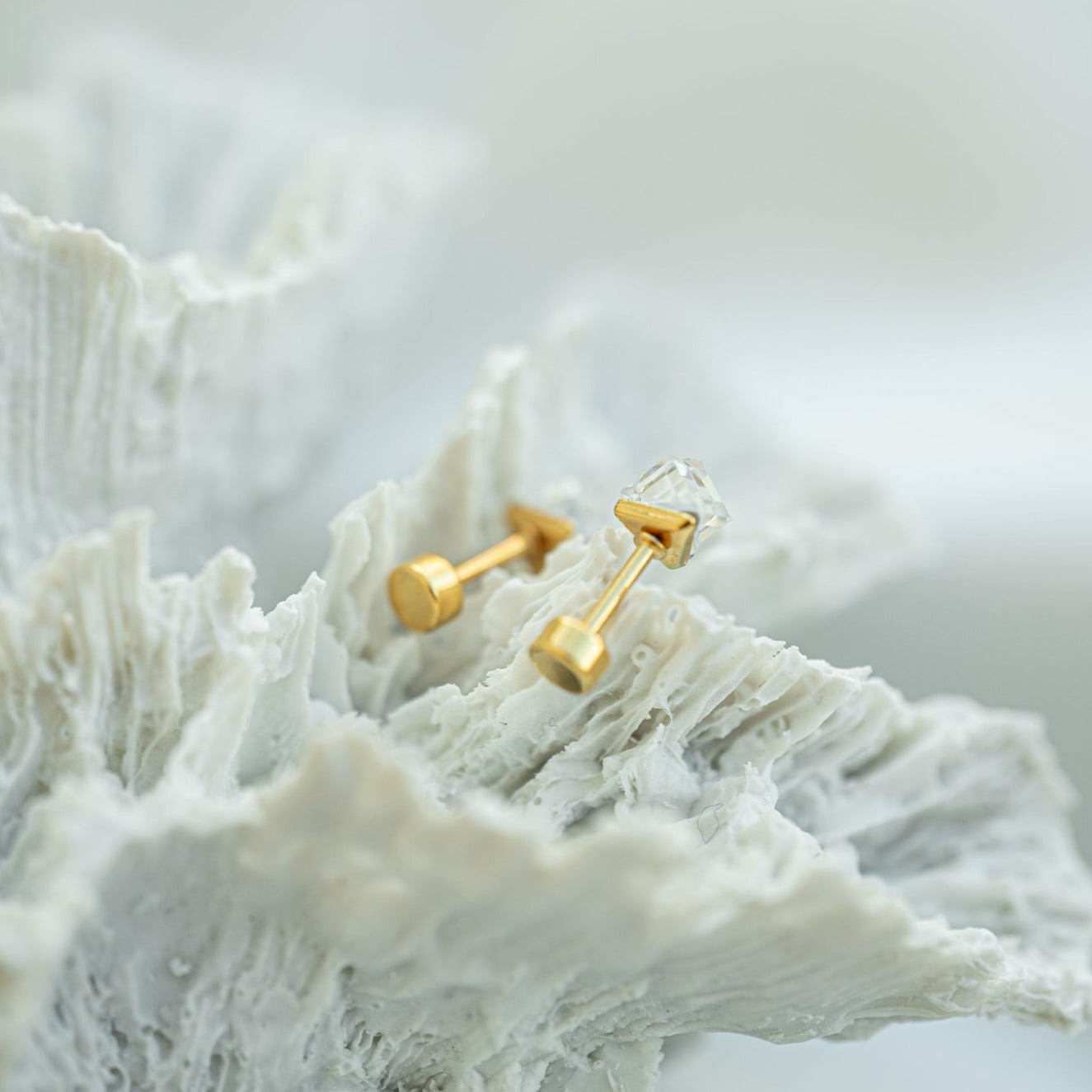 Crystal 18K Gold studs