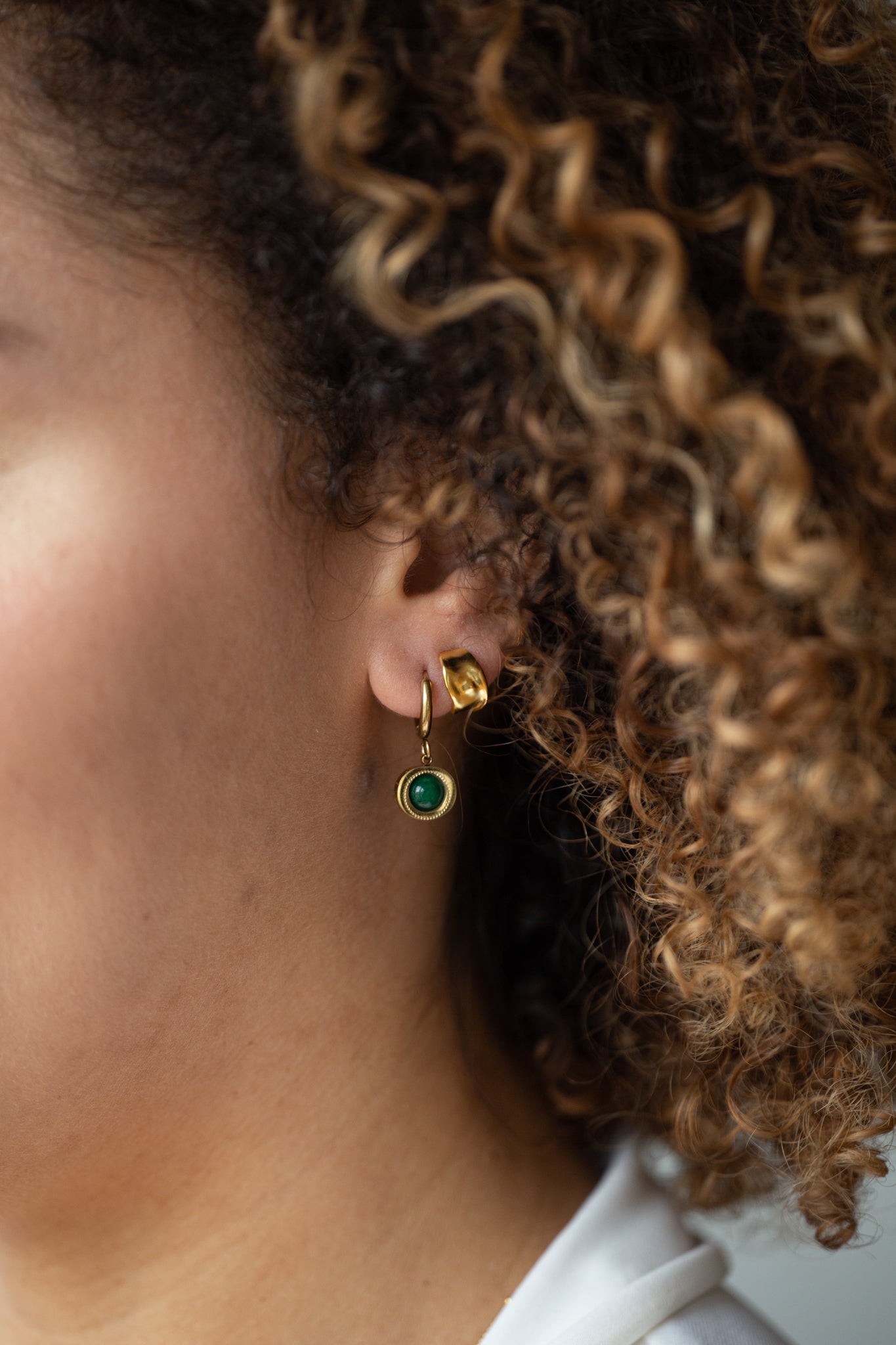 Edith 14K Malachite Earrings